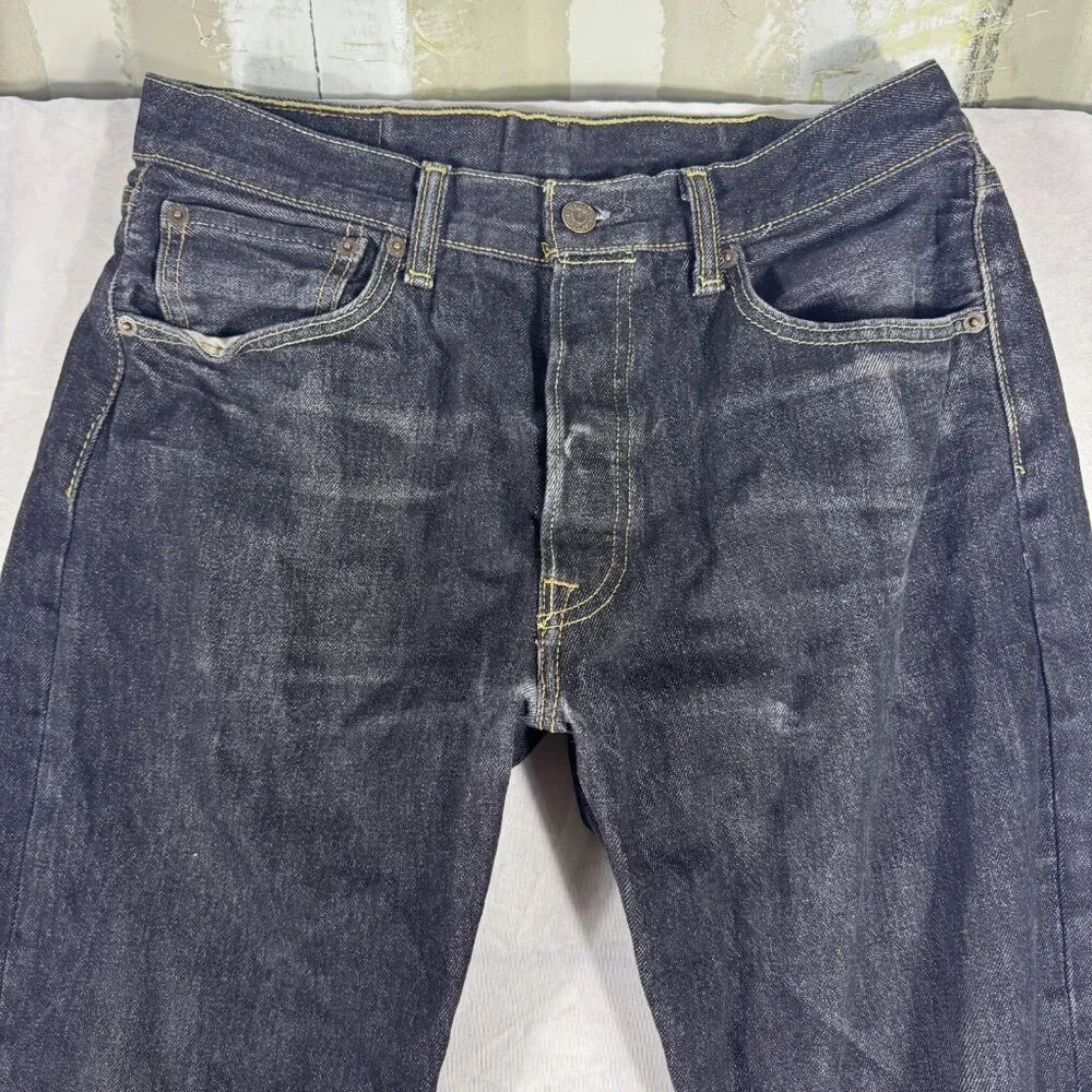 Levi's 501 Men's Straight‎ Jeans Blue Denim Washed Distressed 5-Pocket W33 L32